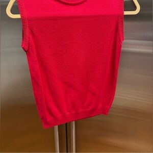 Red Sleeveless Knit Tippi Top
